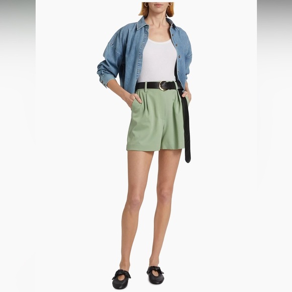 Favorite Daughter The Favorite High-Rise Wide-Leg Shorts - Size 14 - Basil - NWT - Picture 15 of 16